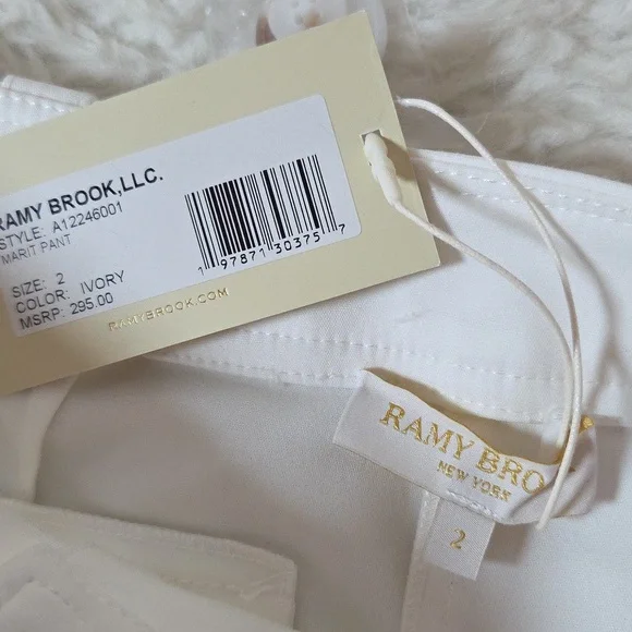 NWT Ramy Brook Marit Pant Sz 2 Ivory - Picture 7 of 15